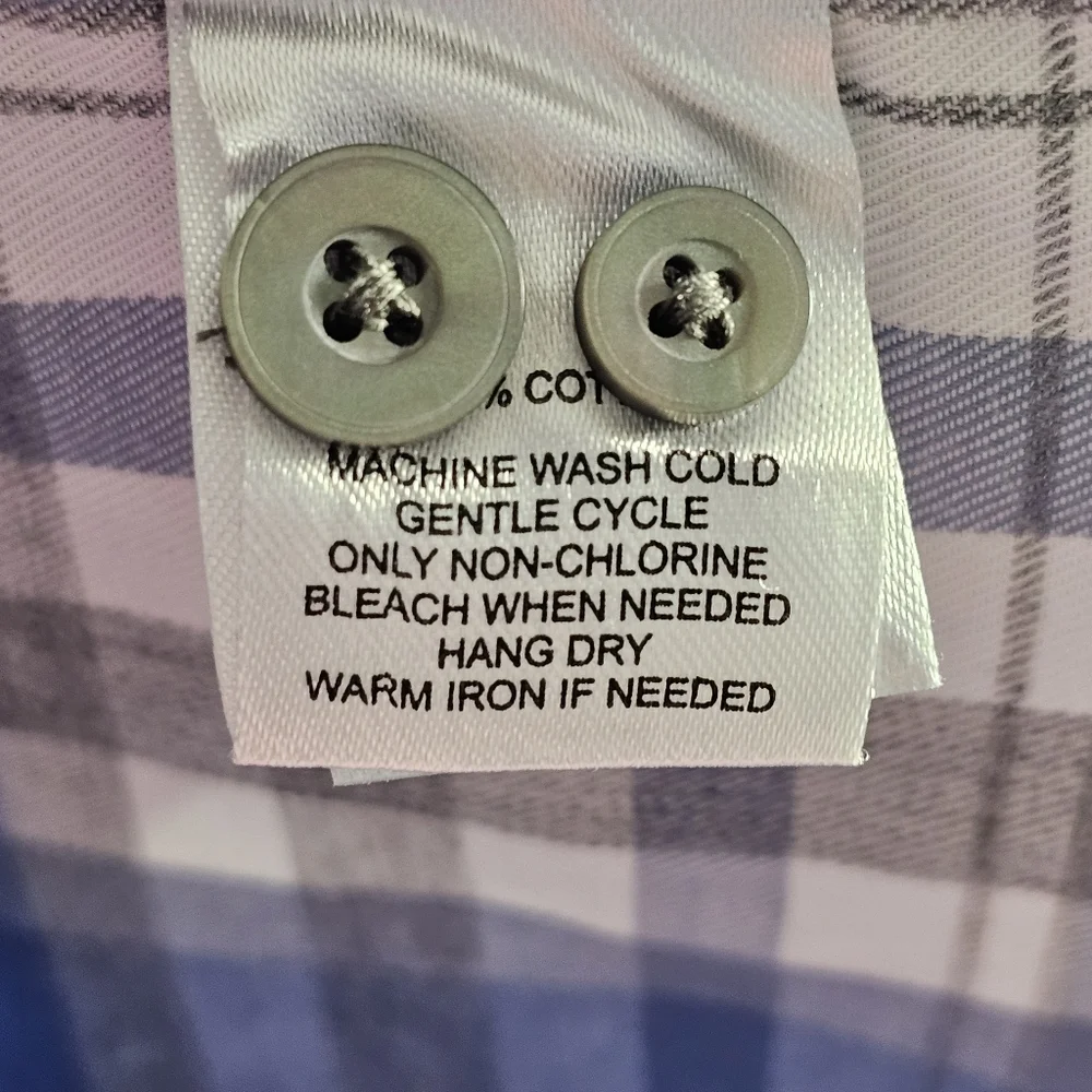 UNTUCKit Blue and White Plaid Casual Button-Down Shirt - Picture 10 of 14